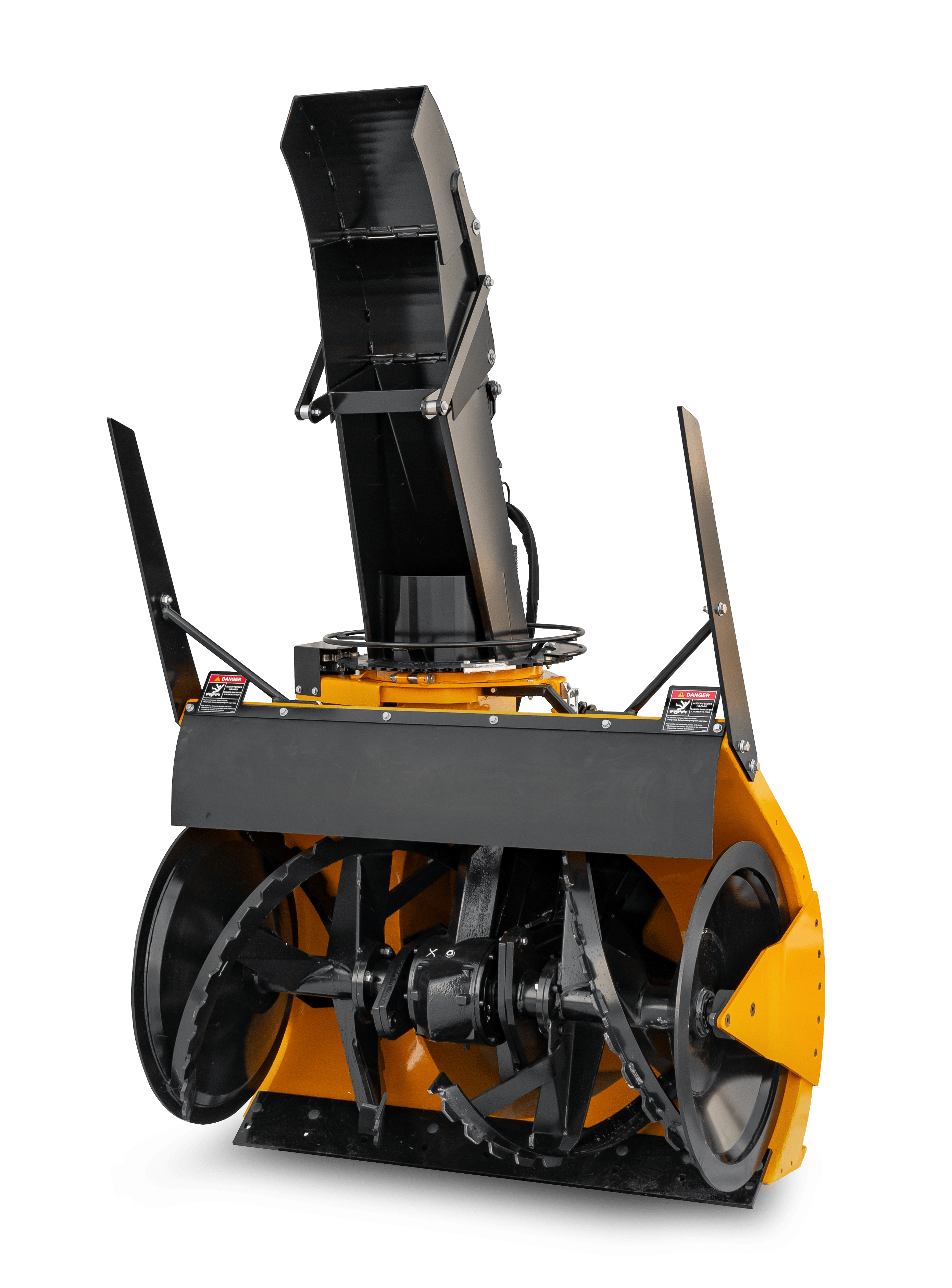 trackless vehicles rotary finishing mower 10' attachment on sidewalk municipal tractor mowing grass front view close-up